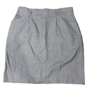 Inclinations Vintage Plaid Pencil Skirt Brown White‎ High Waist Made in USA 12